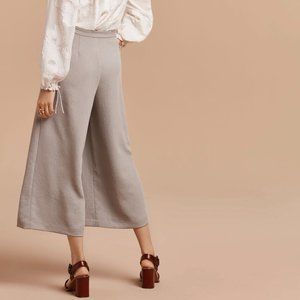 Aritzia Wilfred Lalemant Wide Leg Culotte Grey Pants Size 6